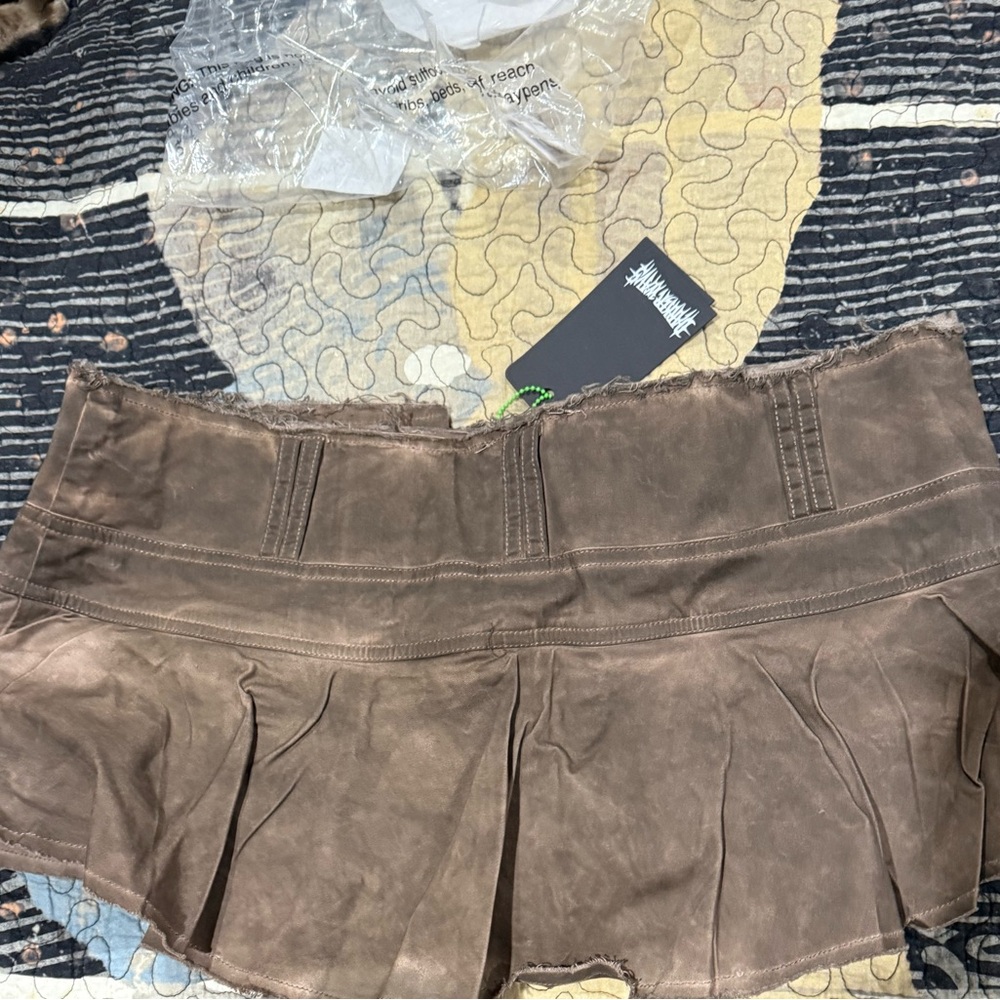 Dolls kill Darker wavs mini skort in brown XL - Picture 3 of 12